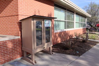 Free Micro Pantry located on the north side of the Chatham Area Public Library