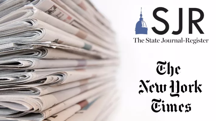 State Journal Register and the New York Times can be read at home