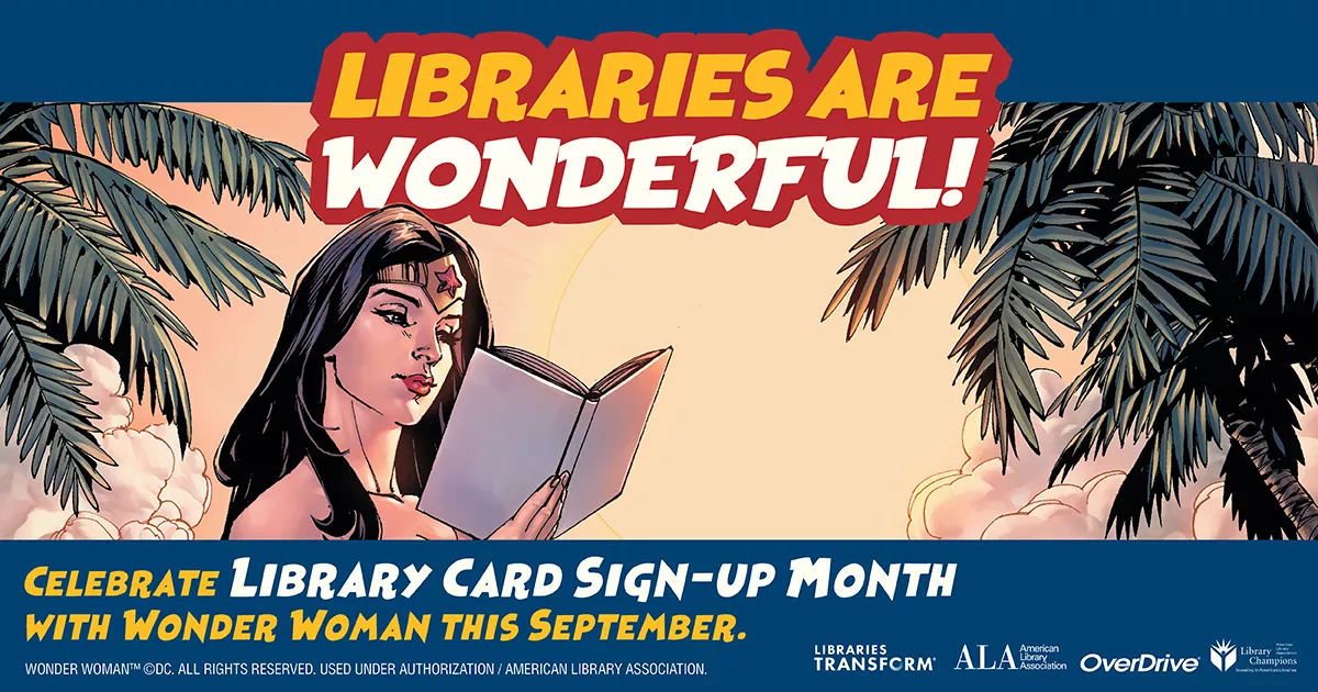 Library Card Sign-up Month! banner