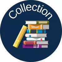 Collection with stack of books
